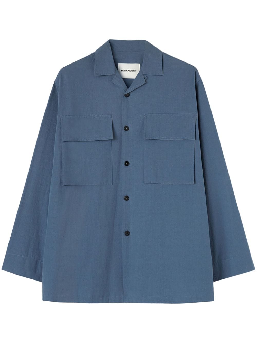 Jil Sander logo-tag cotton shirt - Blue von Jil Sander