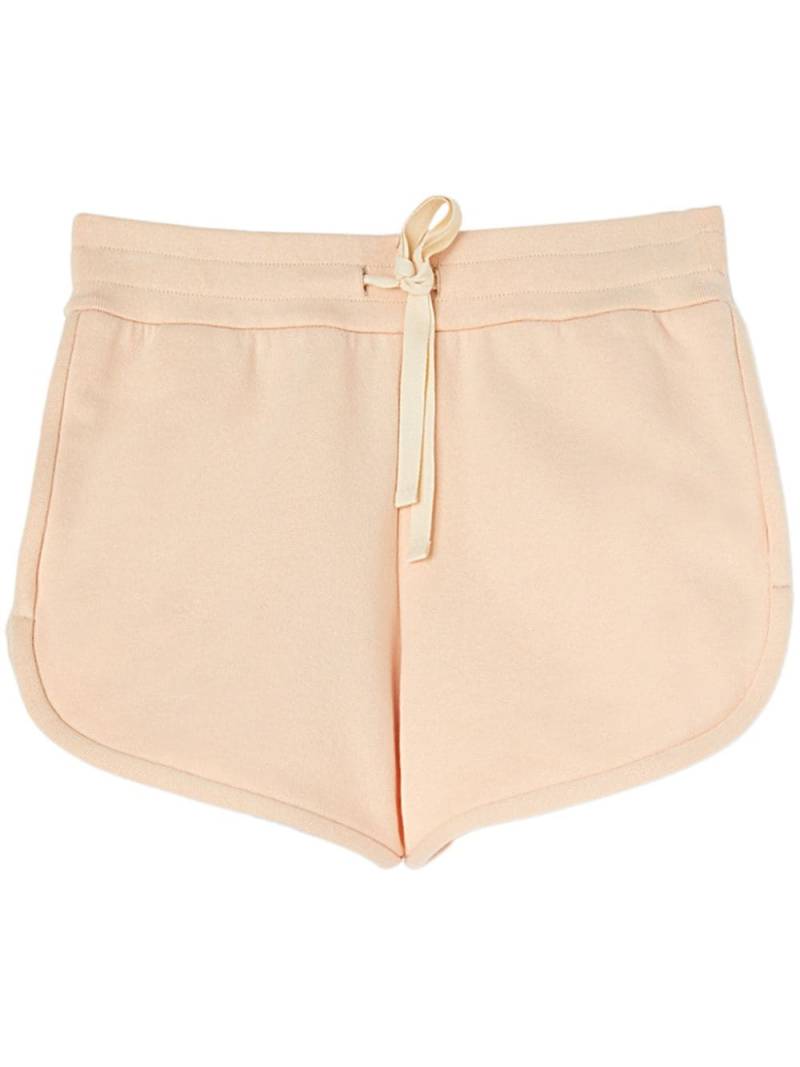 Jil Sander logo-tag drawstring cotton mini shorts - Neutrals von Jil Sander