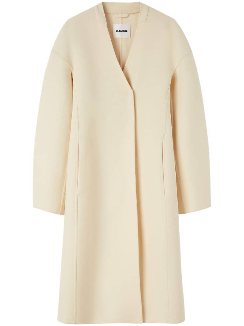 Jil Sander long-sleeve wool coat - Neutrals von Jil Sander