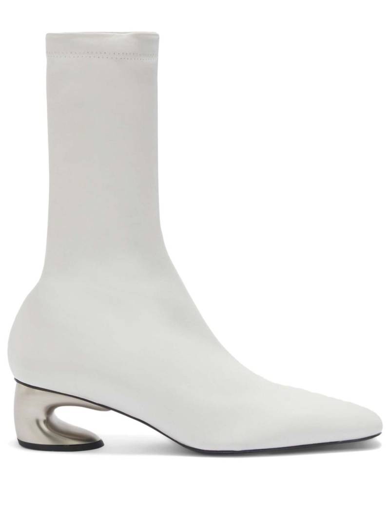 Jil Sander metal-heel leather ankle boots - White von Jil Sander