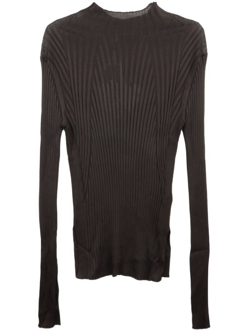 Jil Sander mock-neck ribbed-knit top - Brown von Jil Sander