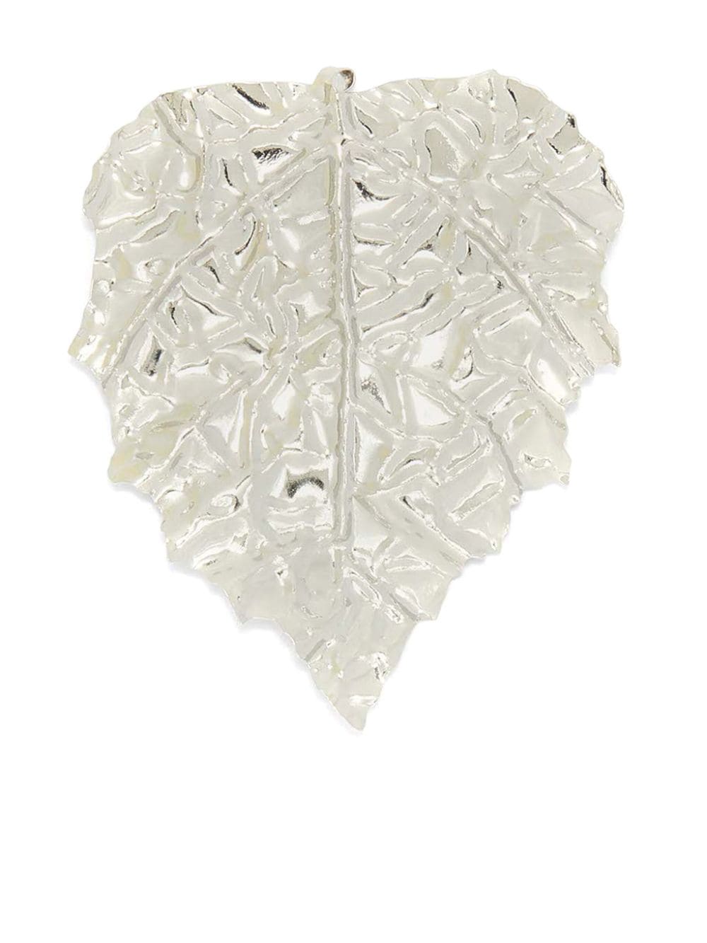 Jil Sander oversize leaf-shaped polished brooch - Grey von Jil Sander