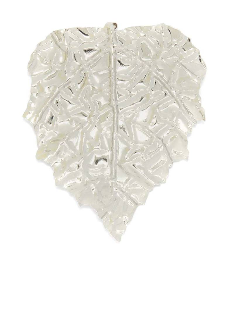 Jil Sander oversize leaf-shaped polished brooch - Grey von Jil Sander