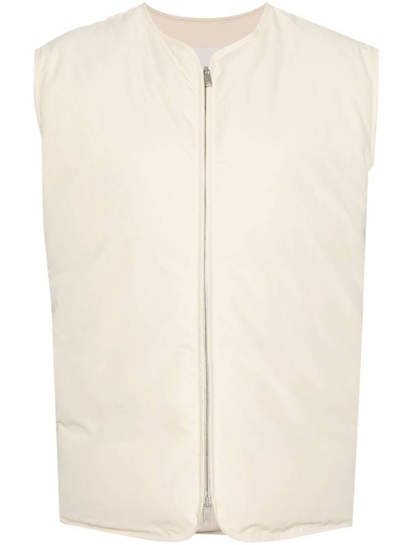 Jil Sander padded zip-up gilet - Neutrals von Jil Sander