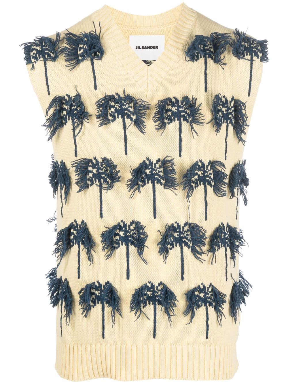 Jil Sander hand-embroidered palm-tree motif vest - Yellow von Jil Sander