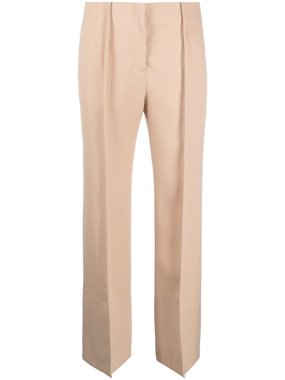 Jil Sander pintuck-detail flared trousers - Neutrals von Jil Sander