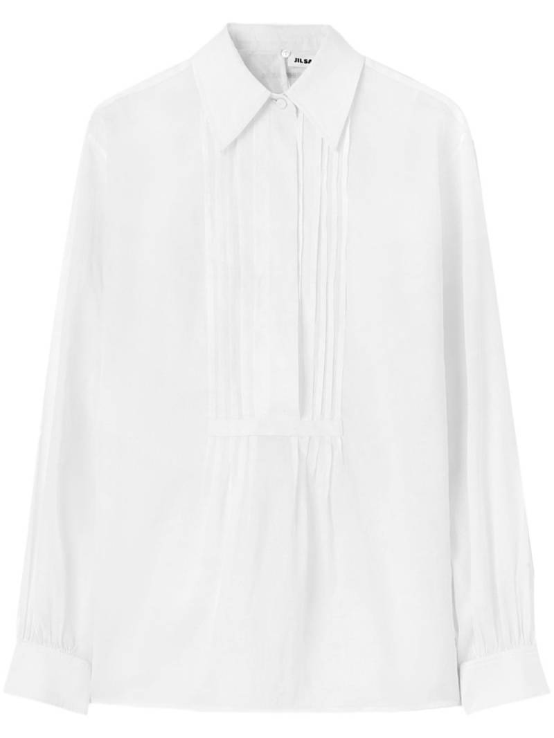 Jil Sander pleated cotton shirt - White von Jil Sander