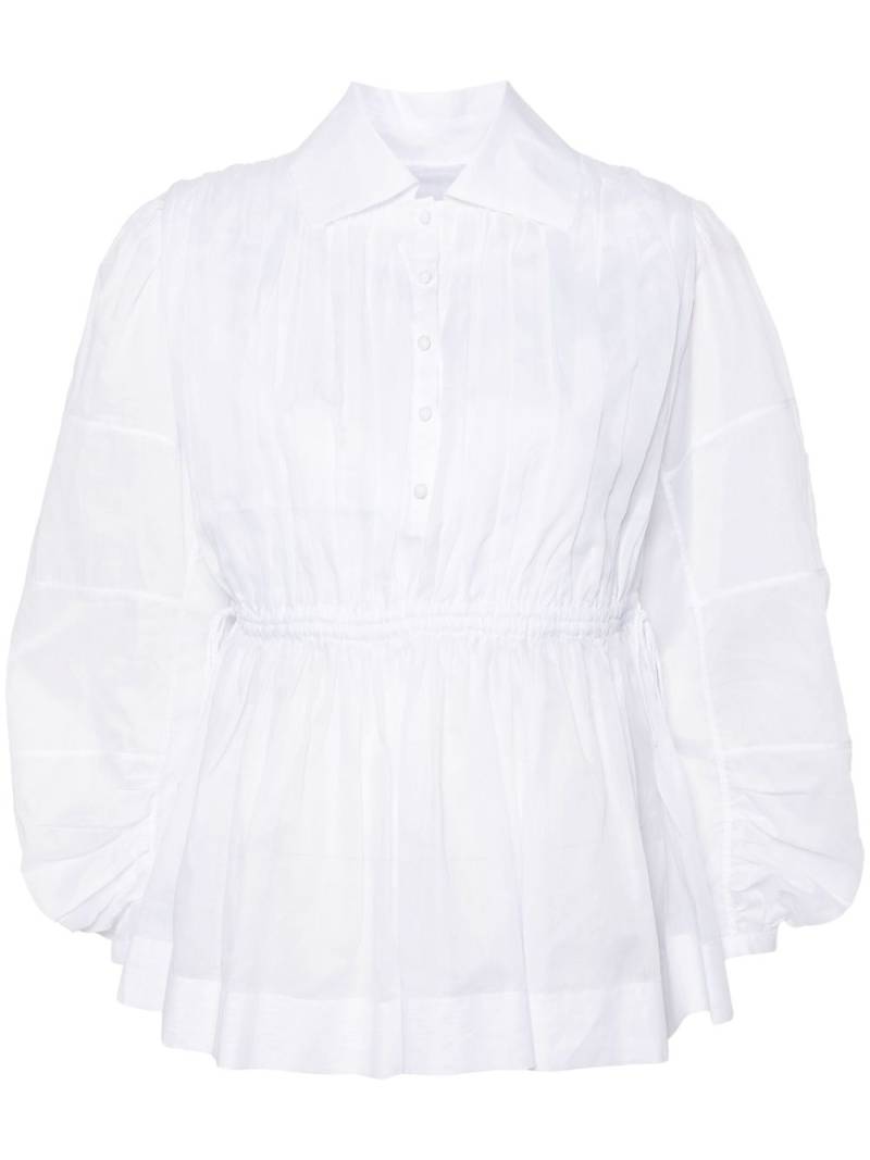 Jil Sander pleated poplin shirt - White von Jil Sander