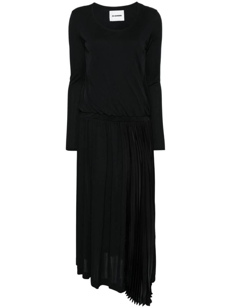 Jil Sander plissé midi dress - Black von Jil Sander