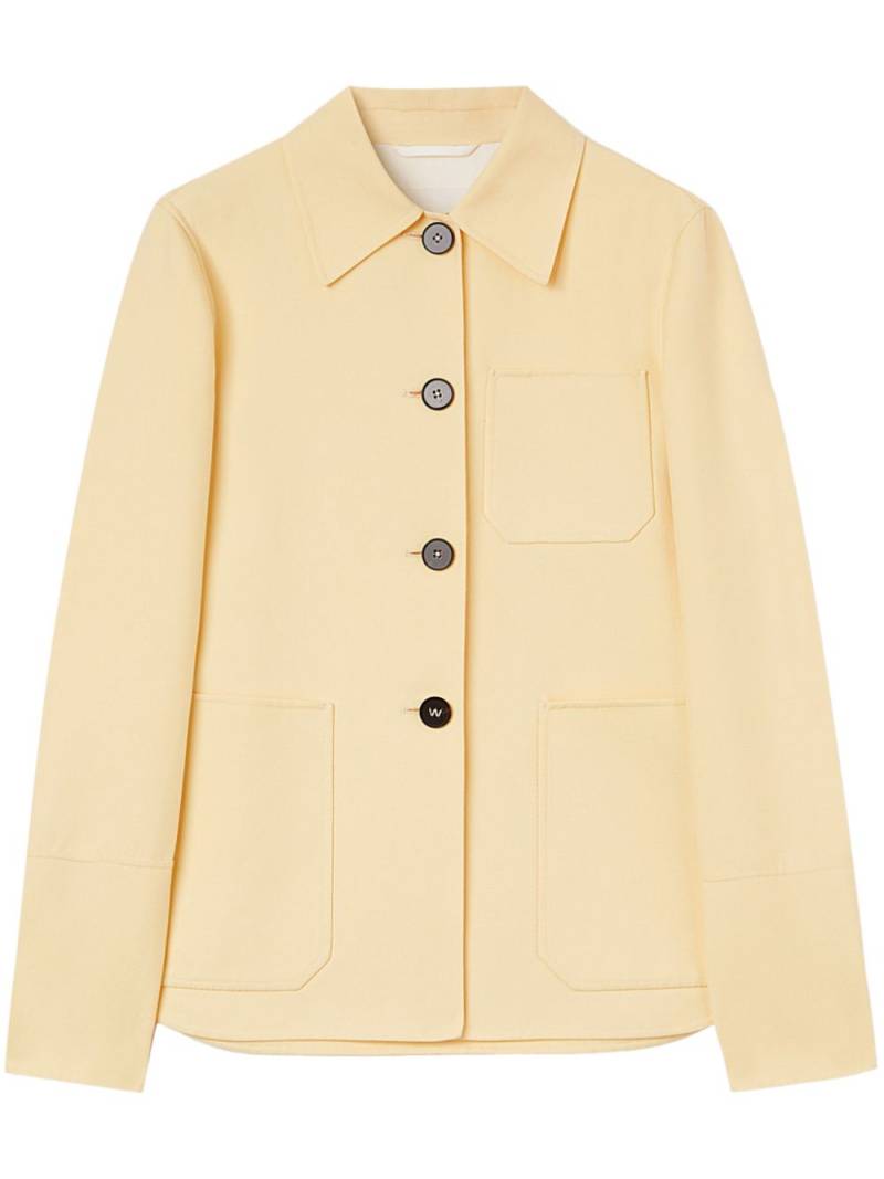 Jil Sander point-collar cotton shirt jacket - Yellow von Jil Sander