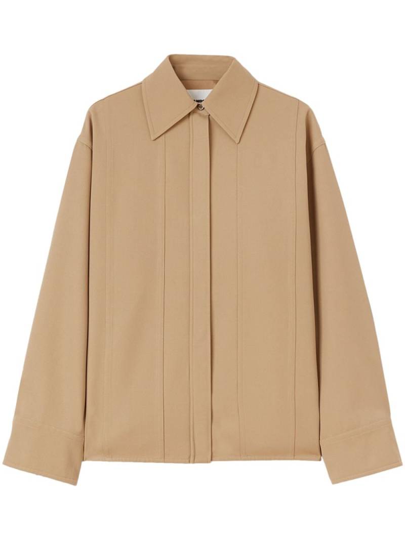 Jil Sander pointed-collar wool shirt - Brown von Jil Sander