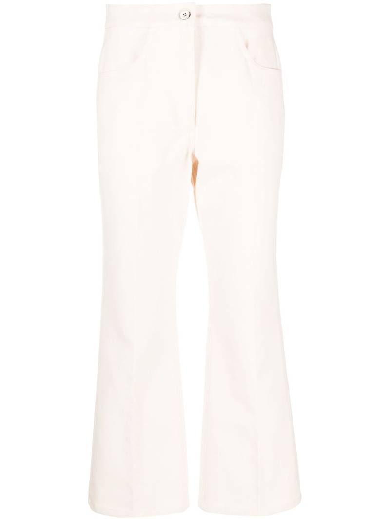 Jil Sander pressed-crease flared trousers - Neutrals von Jil Sander