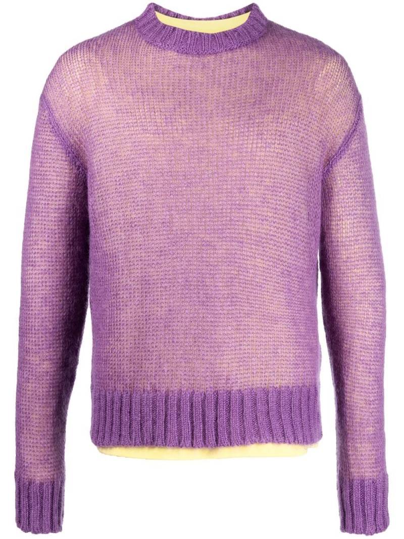 Jil Sander purl-knit two-tone jumper - Purple von Jil Sander