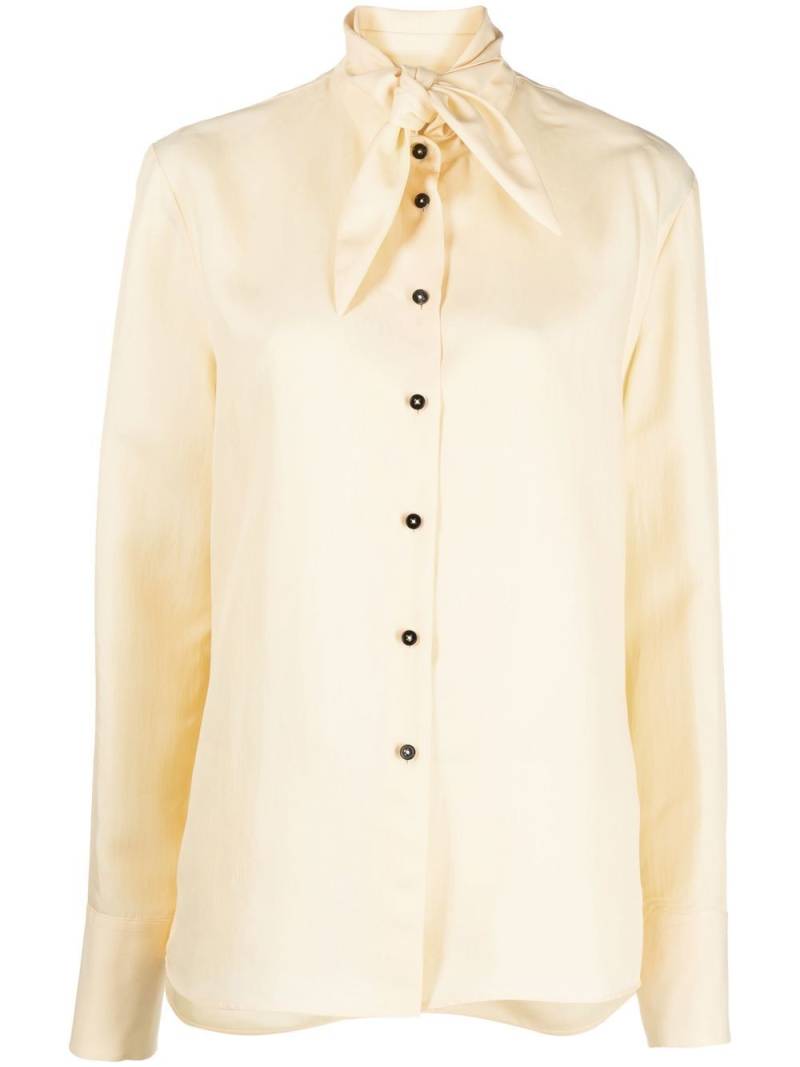 Jil Sander pussy-bow collar blouse - Yellow von Jil Sander