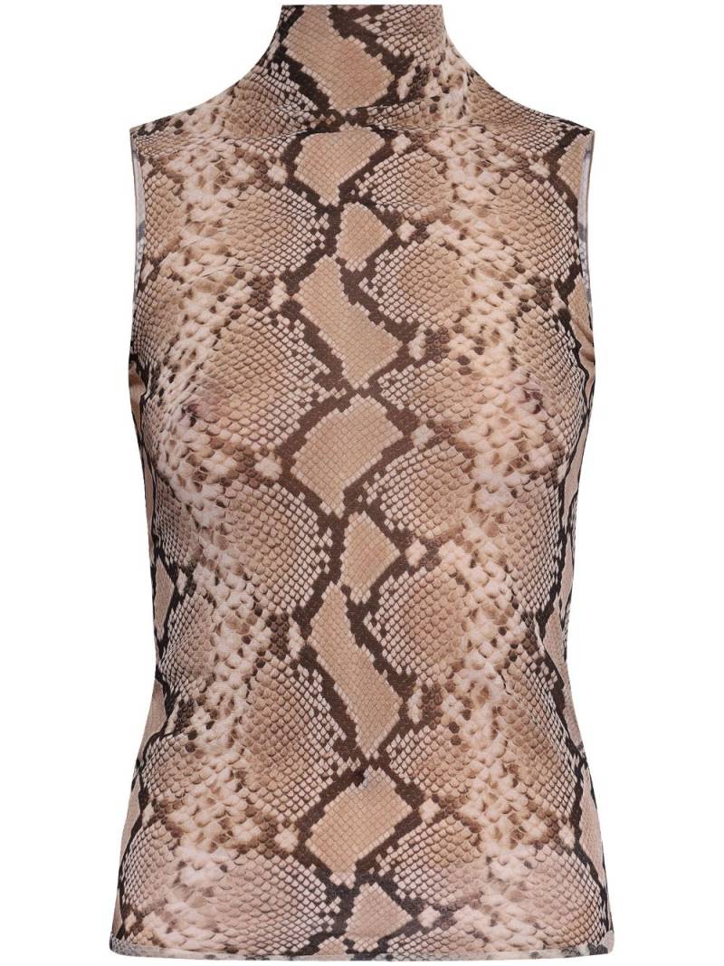 Jil Sander python-print silk vest top - Neutrals von Jil Sander