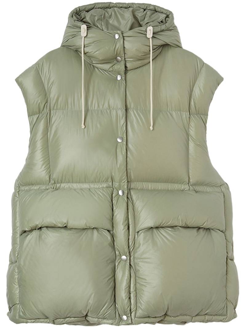 Jil Sander quilted down gilet - Green von Jil Sander