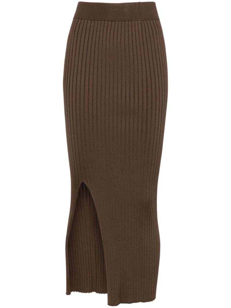 Jil Sander ribbed-knit midi skirt - Brown von Jil Sander