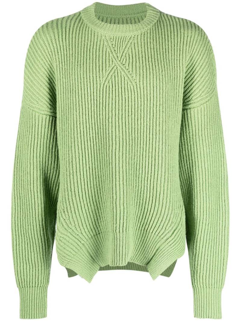 Jil Sander ribbed-knit wool-cotton sweater - Green von Jil Sander