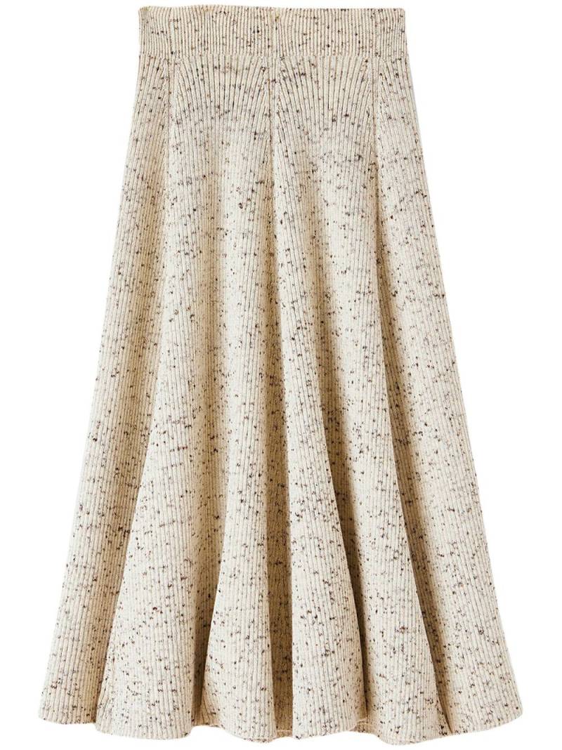 Jil Sander ribbed-knit wool skirt - Neutrals von Jil Sander