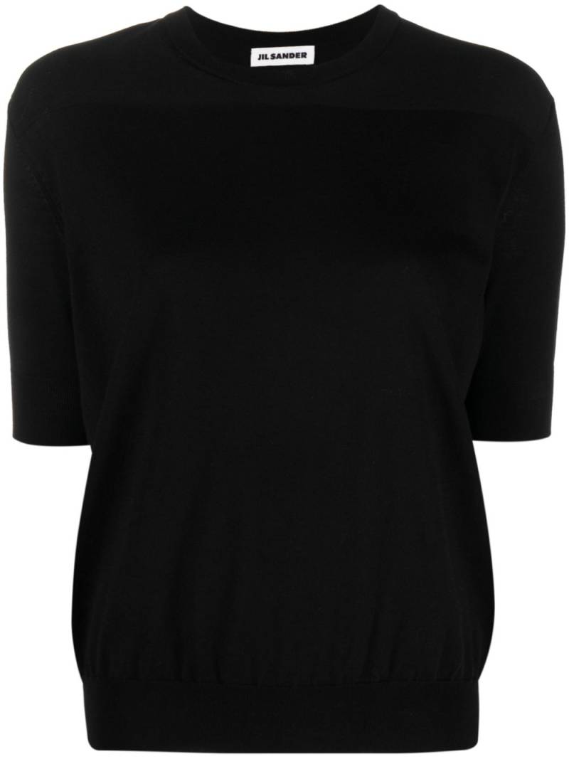 Jil Sander ribbed-trim cotton T-shirt - Black von Jil Sander