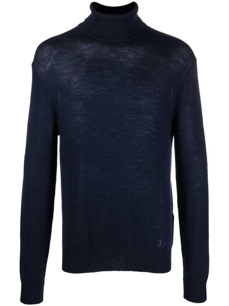 Jil Sander roll neck knitted sweater - Blue von Jil Sander