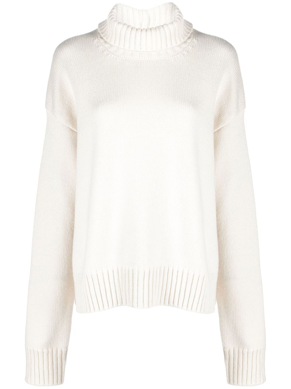 Jil Sander roll-neck oversized jumper - White von Jil Sander