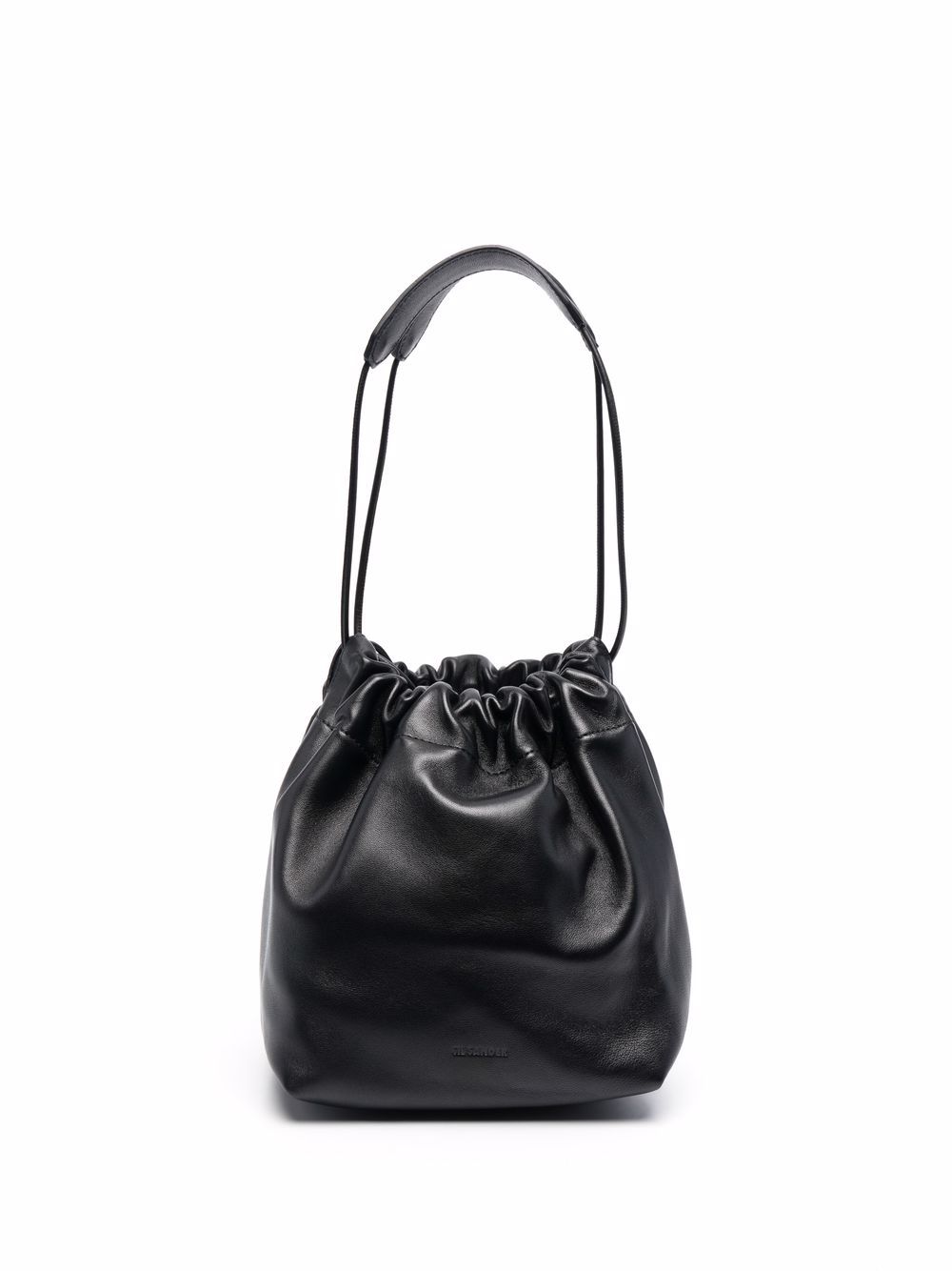 Jil Sander ruched leather shoulder bag - Black von Jil Sander