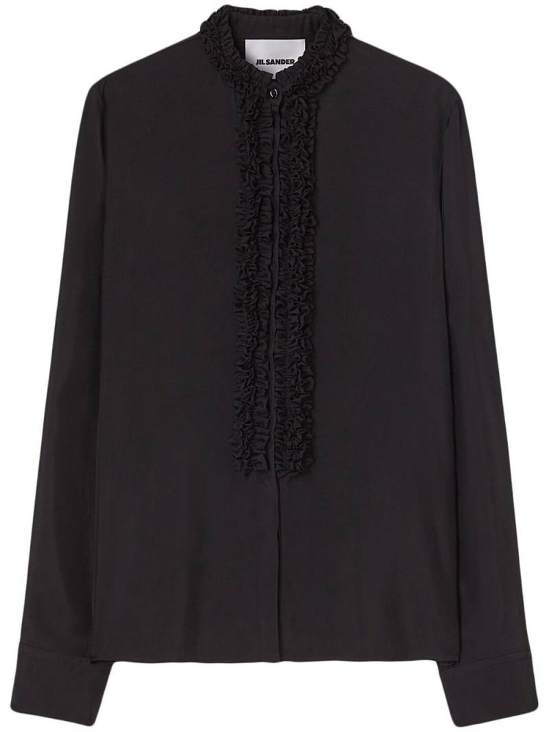 Jil Sander ruffle-trim long-sleeved shirt - Black von Jil Sander