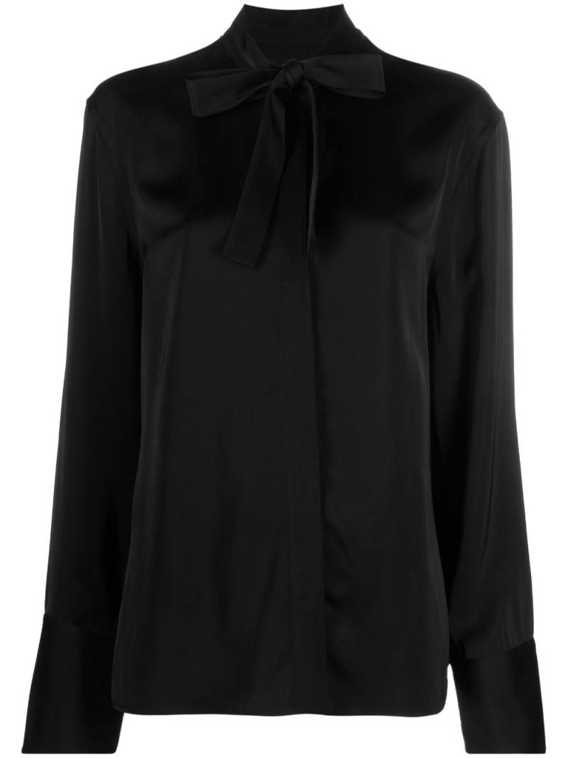 Jil Sander lavallière-neck satin blouse - Black von Jil Sander