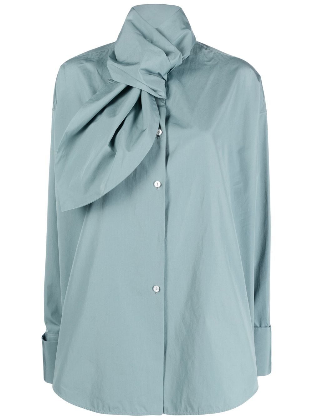 Jil Sander scarf detail shirt - Blue von Jil Sander