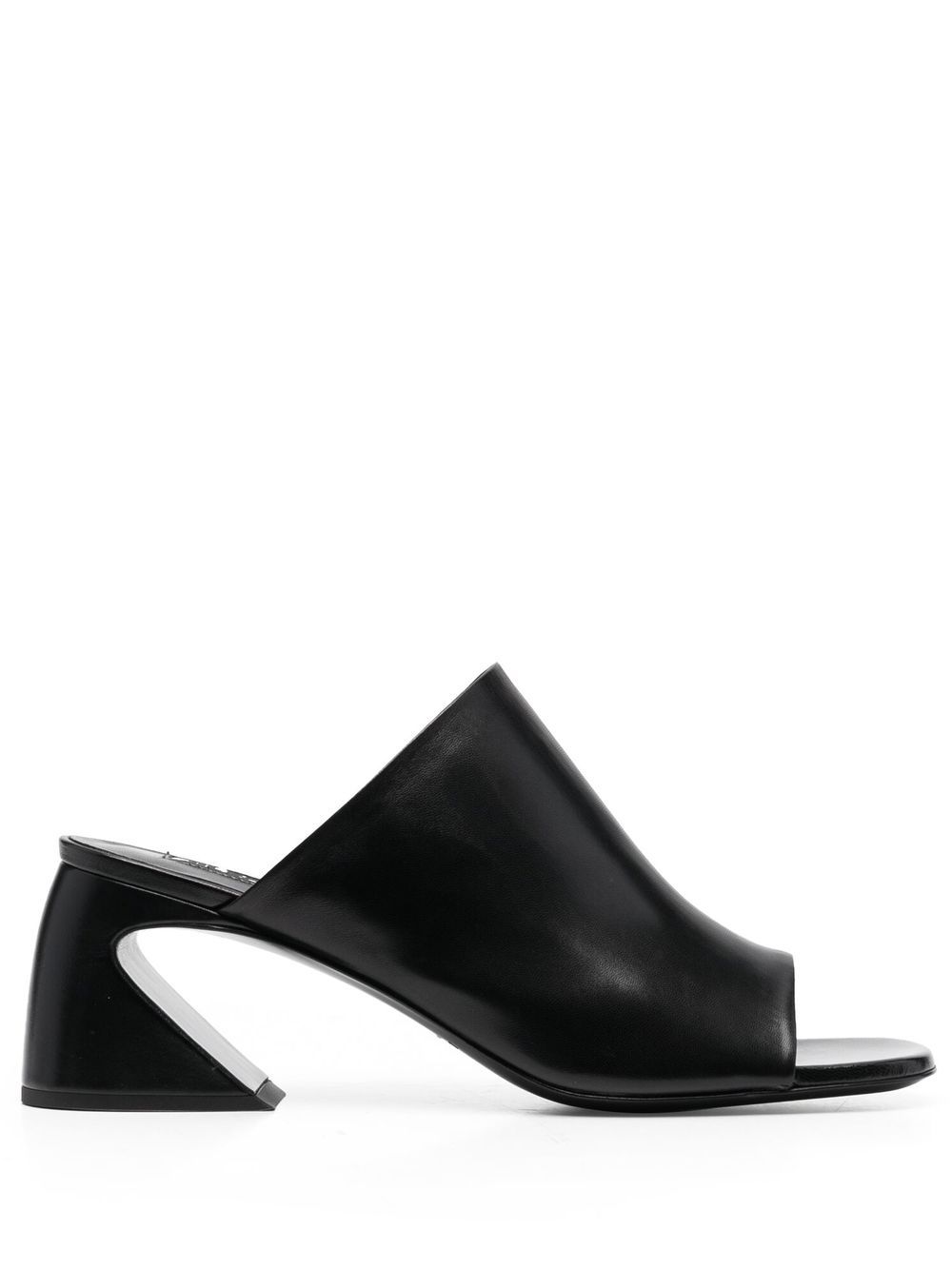 Jil Sander sculpted-heel leather mules - Black von Jil Sander