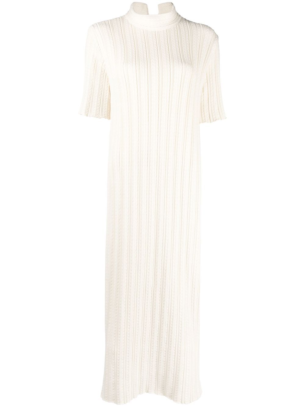 Jil Sander short-sleeve ribbed-knit dress - Neutrals von Jil Sander