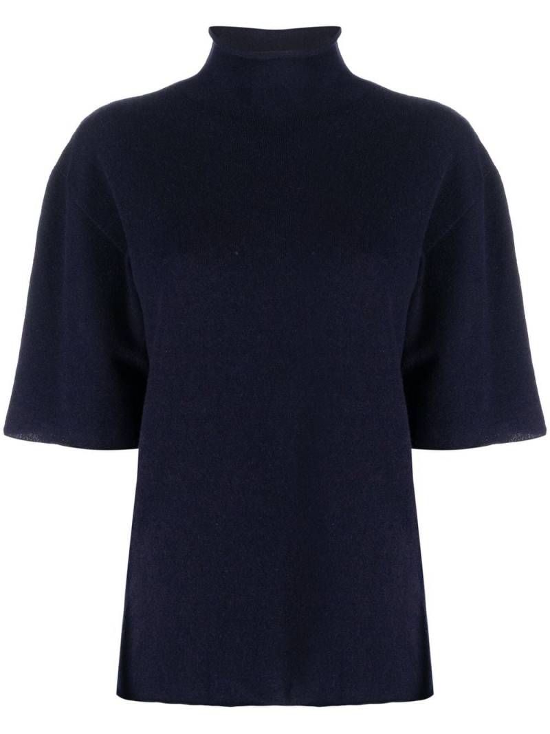 Jil Sander short-sleeved roll-neck knitted top - Blue von Jil Sander