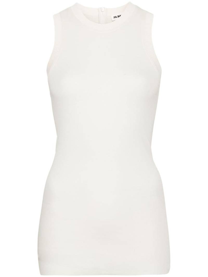 Jil Sander silk sleeveless top - White von Jil Sander