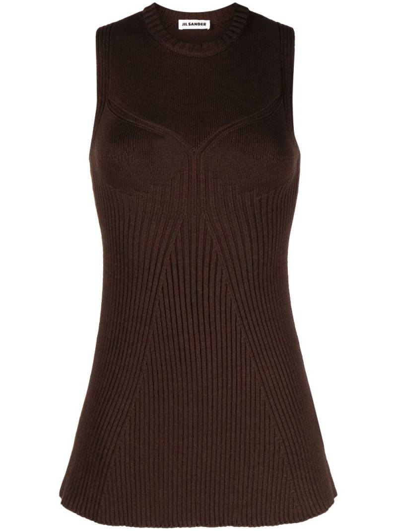 Jil Sander sleeveless ribbed-knit top - Brown von Jil Sander