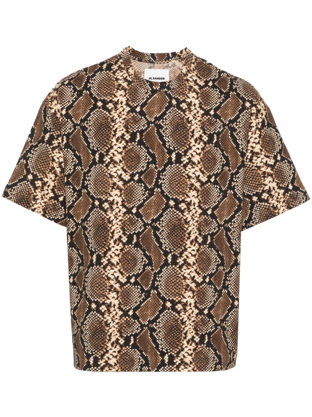 Jil Sander snake-print cotton T-shirt - Brown von Jil Sander