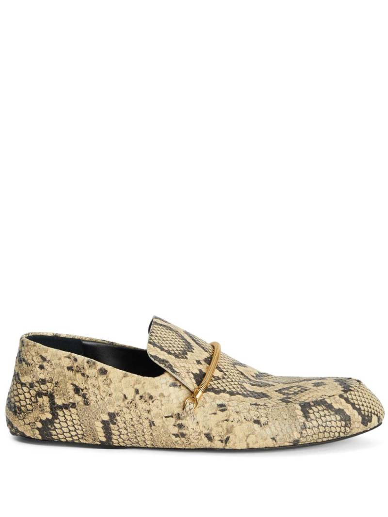 Jil Sander snakeskin-effect loafers - Neutrals von Jil Sander