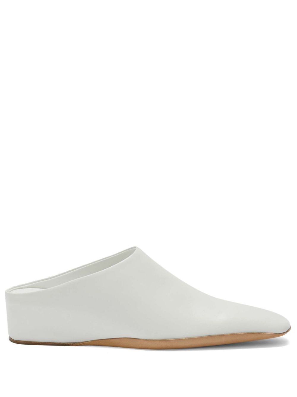 Jil Sander square-toe leather mules - White von Jil Sander