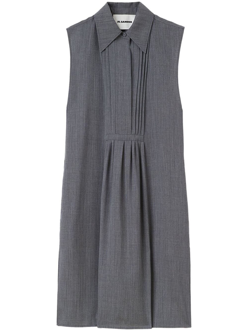 Jil Sander straight-point collar wool dress - Grey von Jil Sander