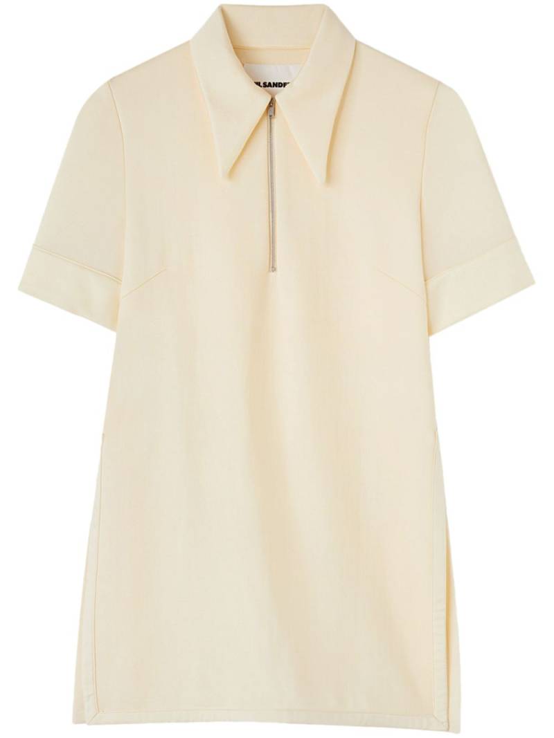 Jil Sander straight-point collar zip-fastening T-shirt - Neutrals von Jil Sander