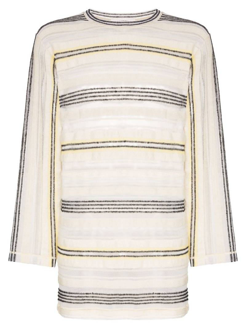 Jil Sander stripe knit jumper - Metallic von Jil Sander