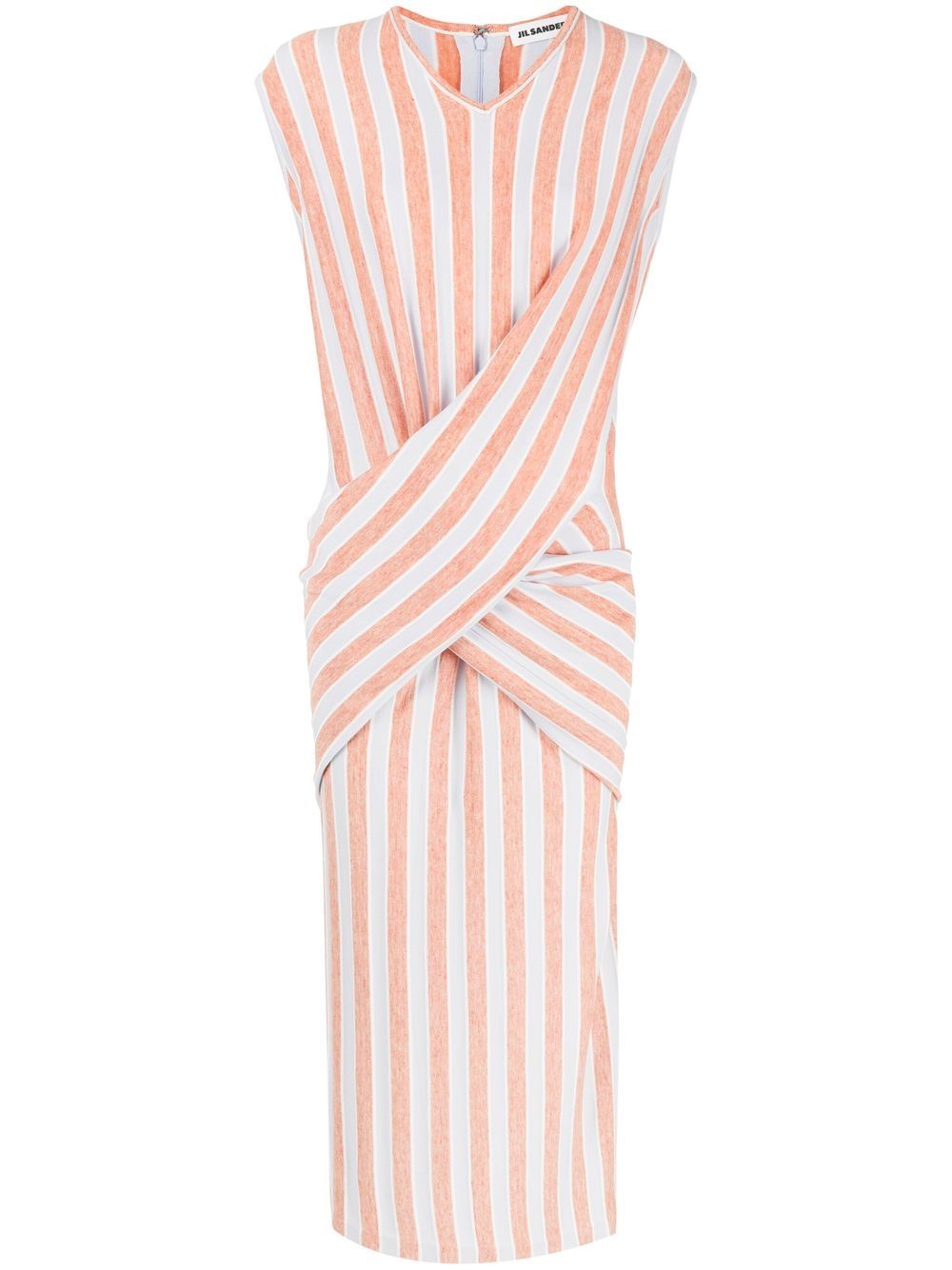 Jil Sander stripe-pattern knitted dress - Orange von Jil Sander