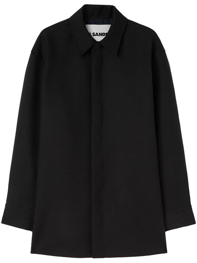 Jil Sander wool shirt jacket - Black von Jil Sander