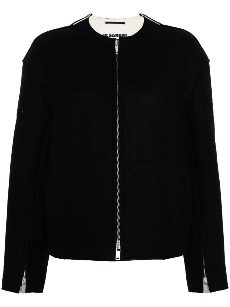 Jil Sander wool zip jacket - Blue von Jil Sander