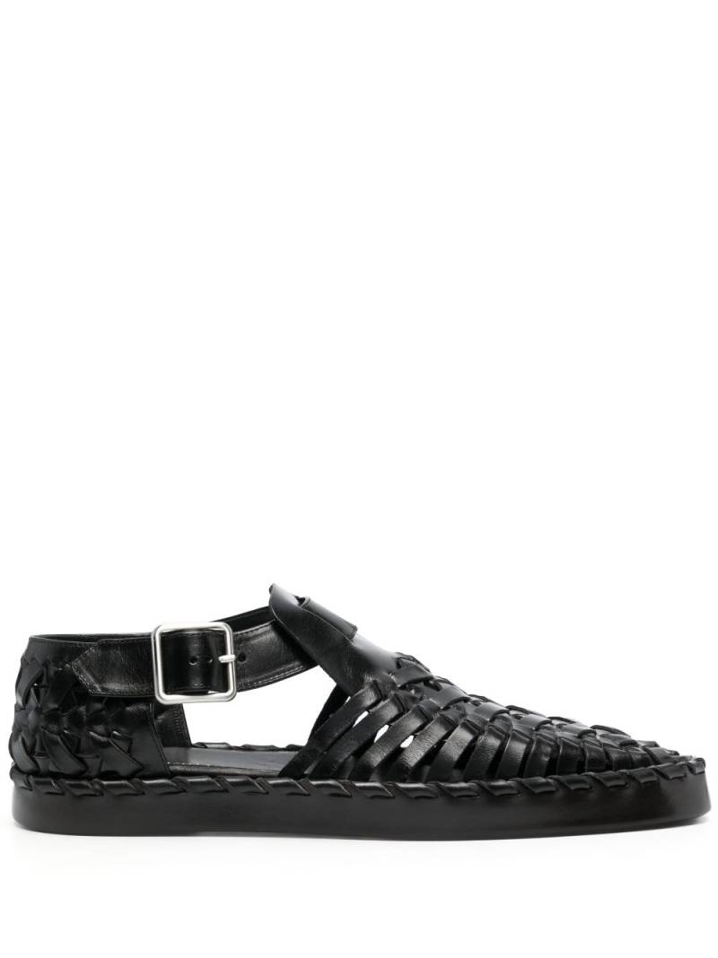 Jil Sander woven leather flat sandals - Black von Jil Sander