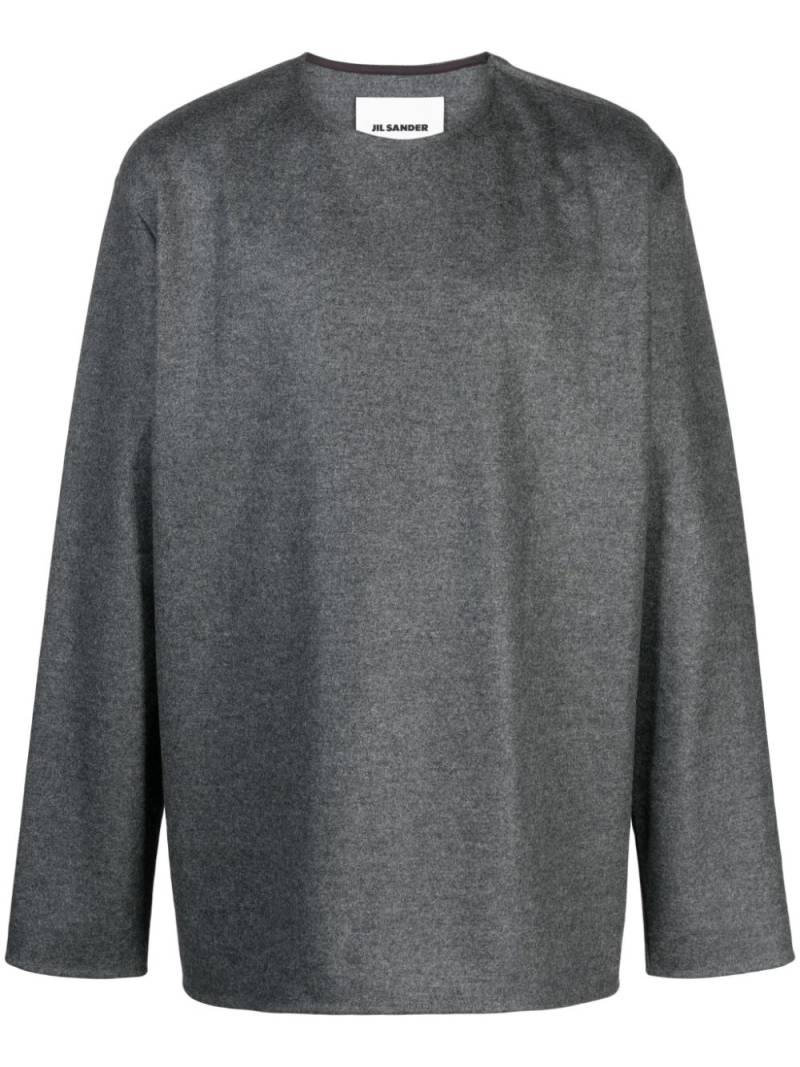 Jil Sander zip-detail wool jumper - Grey von Jil Sander