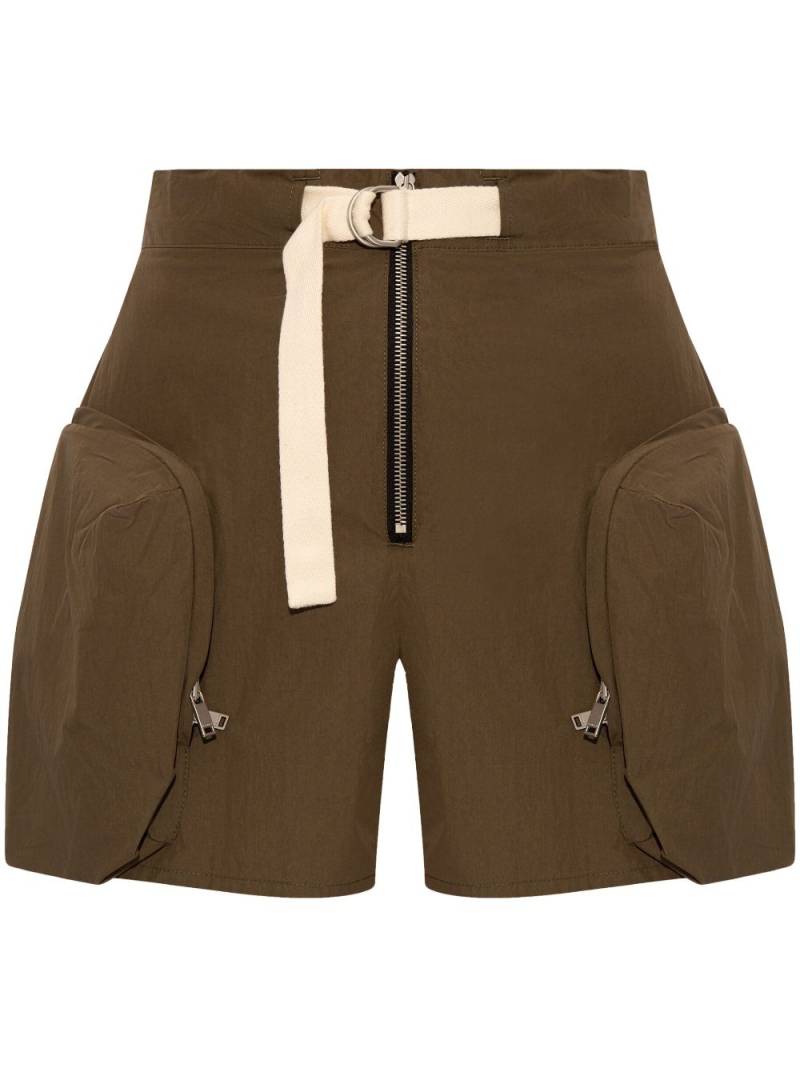 Jil Sander zip-pockets cotton shorts - Brown von Jil Sander