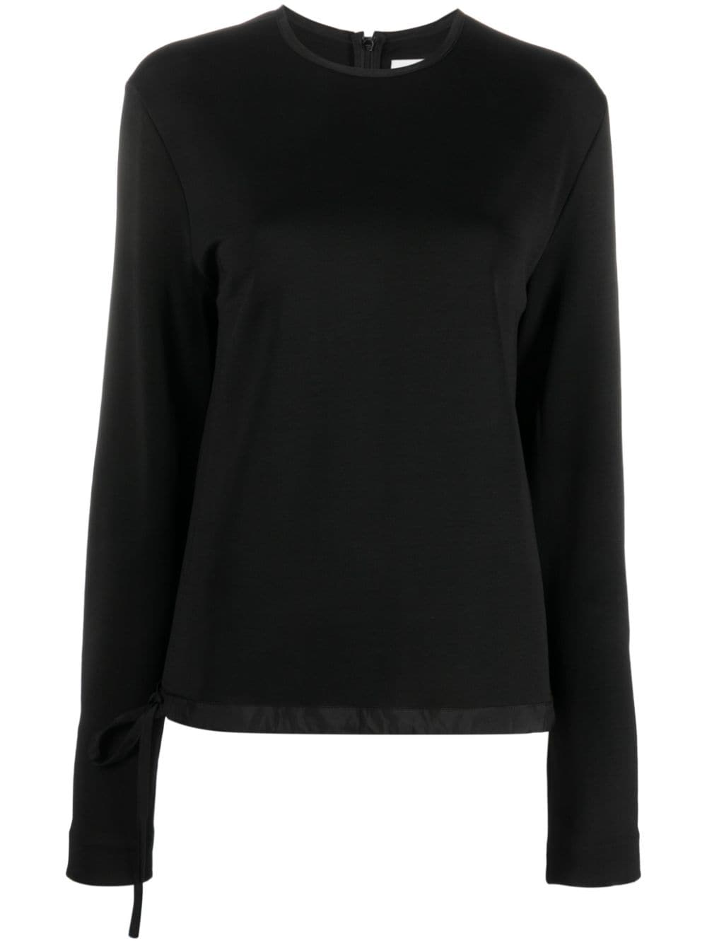 Jil Sander zip-up extra-long sleeve sweatshirt - Black von Jil Sander