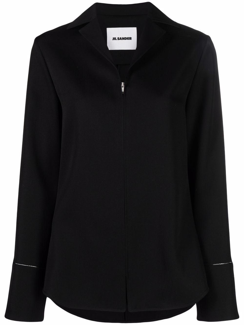 Jil Sander zip-up fitted shirt jacket - Black von Jil Sander