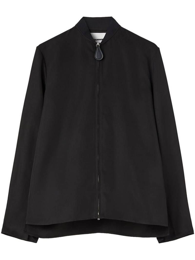 Jil Sander zip-up twill shirt - Black von Jil Sander